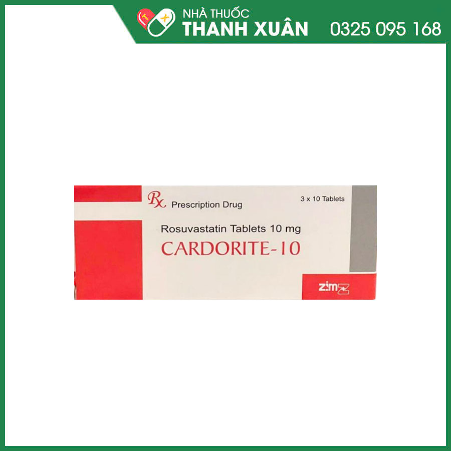 Cardorite -10 thuốc mỡ máu, giúp giảm lượng cholesterol toàn phần